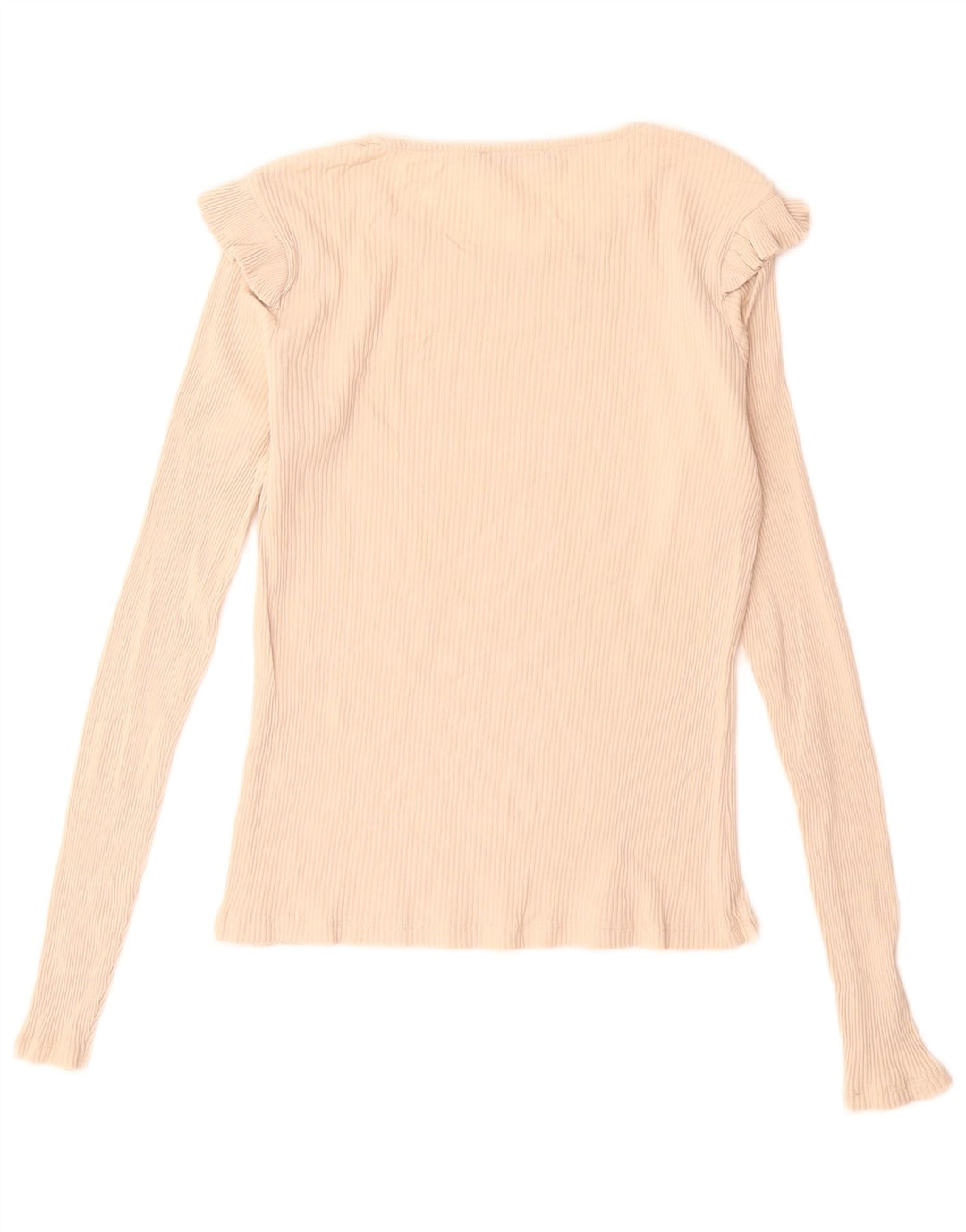 ZARA Womens Top Long Sleeve UK 14 Large Beige