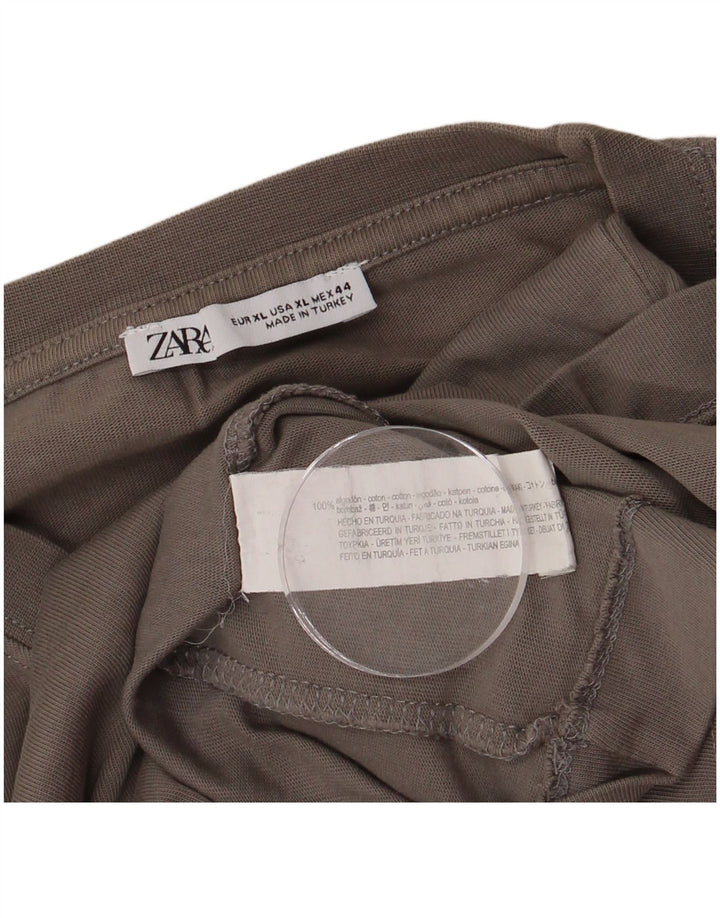Męska koszulka T-shirt ZARA XL, szara, bawełniana