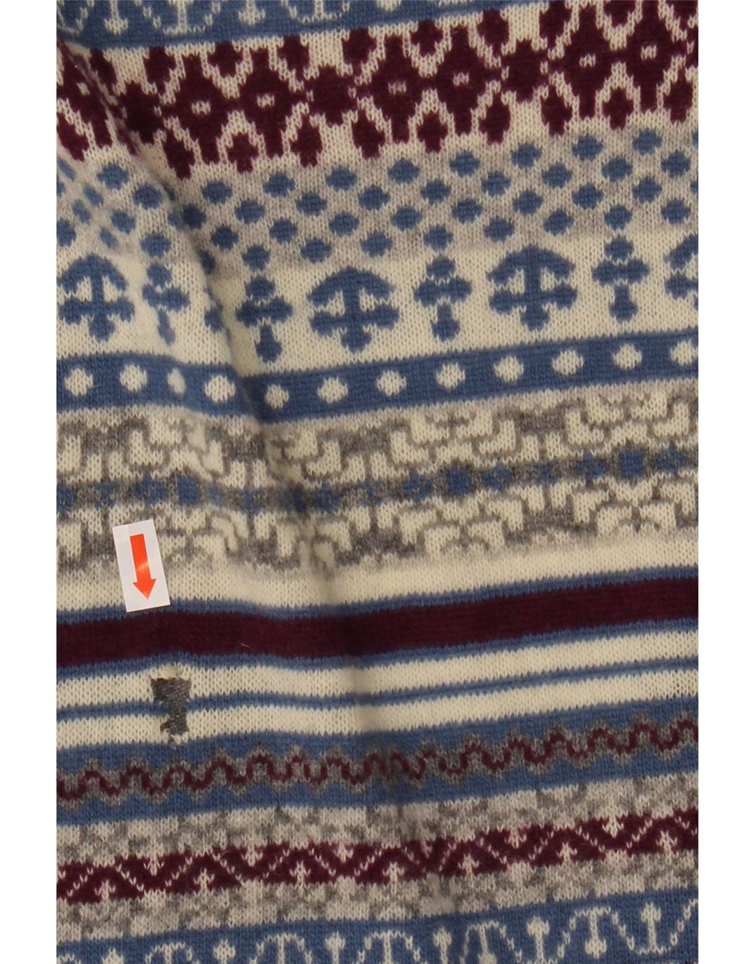 Sweter damski Benetton UK 14 Średni szary Fair Isle Wool