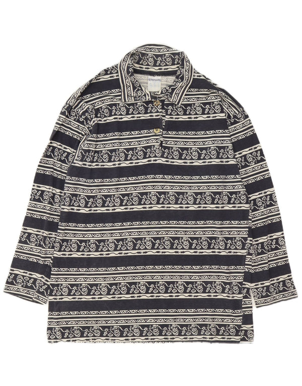 Damska bluza polo Campagnolo Jumper UK 14, duża granatowa w kwiaty