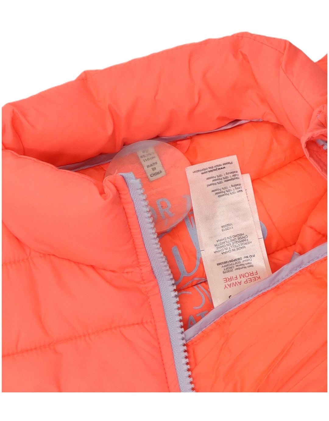 Wyściełana kamizelka dziewczęca JOULES 5-6 lat, różowa, poliamid