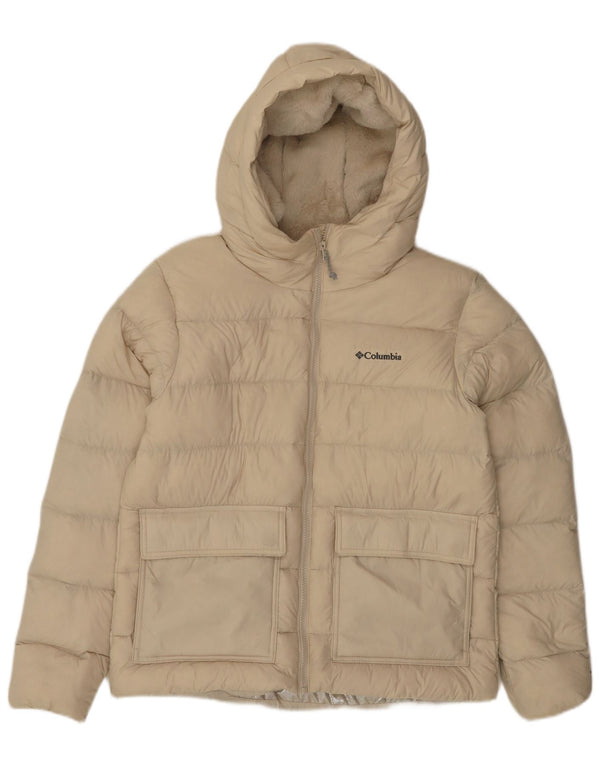 Damska wyściełana kurtka z kapturem Omni-Heat Columbia UK 14 Średni beżowy nylon