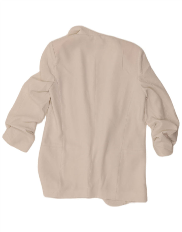 Damska marynarka Zara z rękawami 3/4 i otwartymi UK 10, mała, biała