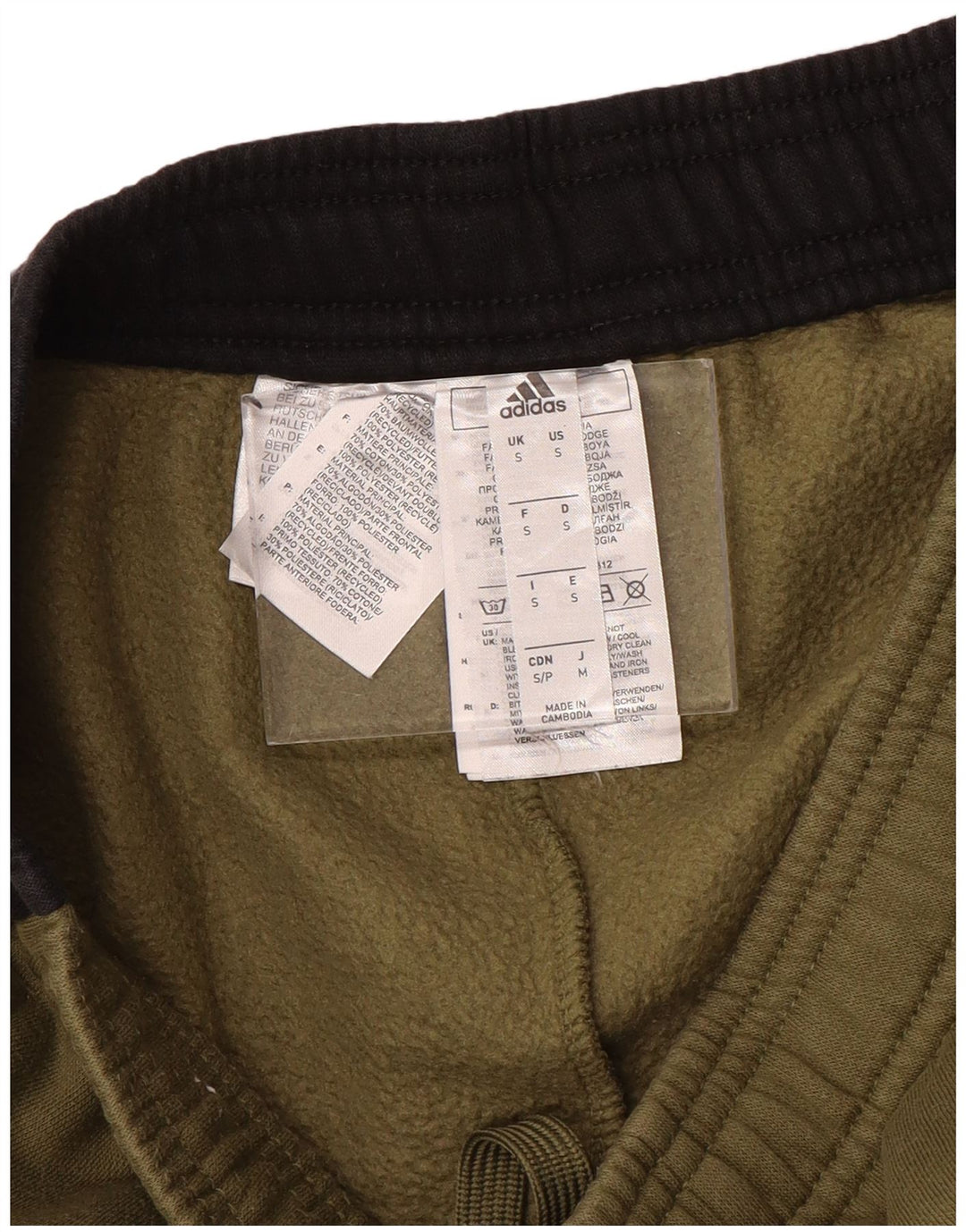 Męskie spodnie dresowe ADIDAS, małe, bawełniane w kolorze khaki
