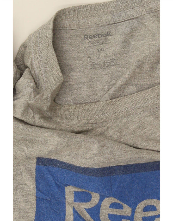Męski T-shirt z grafiką REEBOK Top 2XL Szary nakrapiany