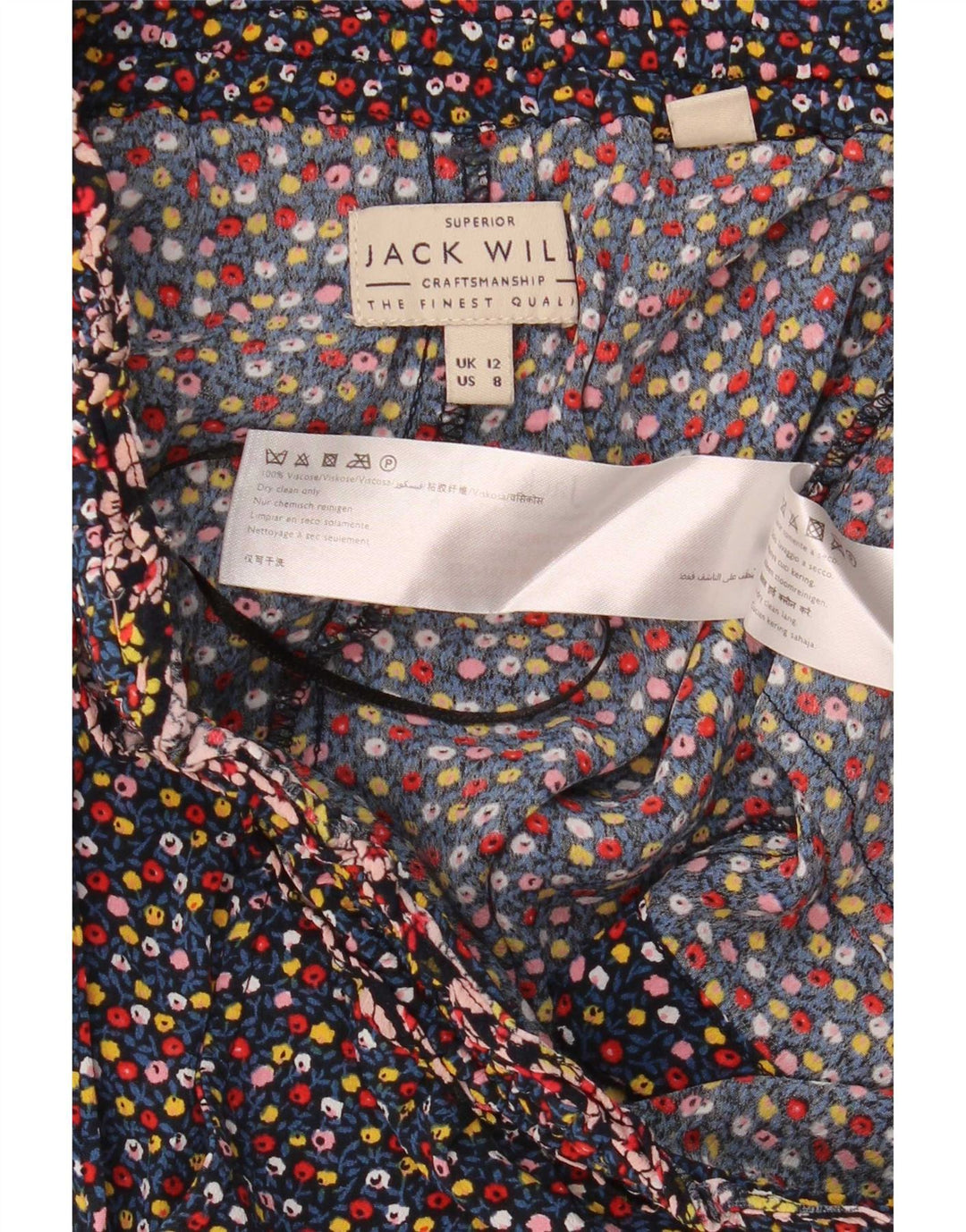 Spodnie damskie Jack Wills UK 12 Medium W30 Wielokolorowa wiskoza w kwiaty