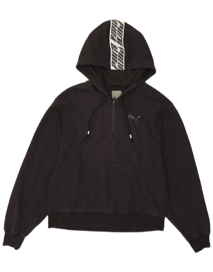 Damski sweter z kapturem i grafiką PUMA UK 16, duży, czarny, bawełniany