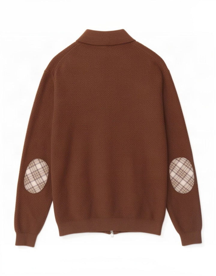 Męski sweter rozpinany Massimo Dutti, duży, brązowy, bawełniany