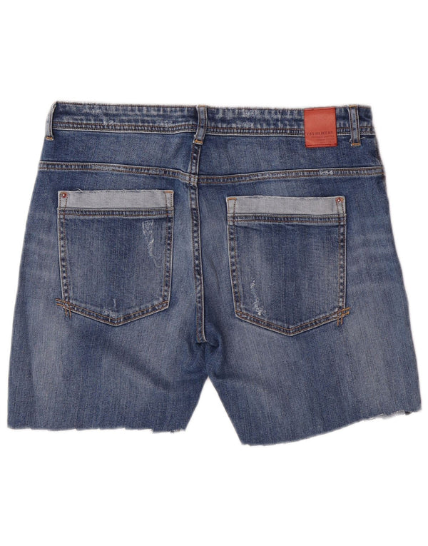 Damskie spodenki jeansowe Zara EU 40 Medium W30 Niebieskie kwiaty