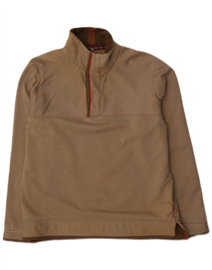 Męska bluza z zamkiem błyskawicznym FAT FACE, duża, bawełniana w kolorze khaki