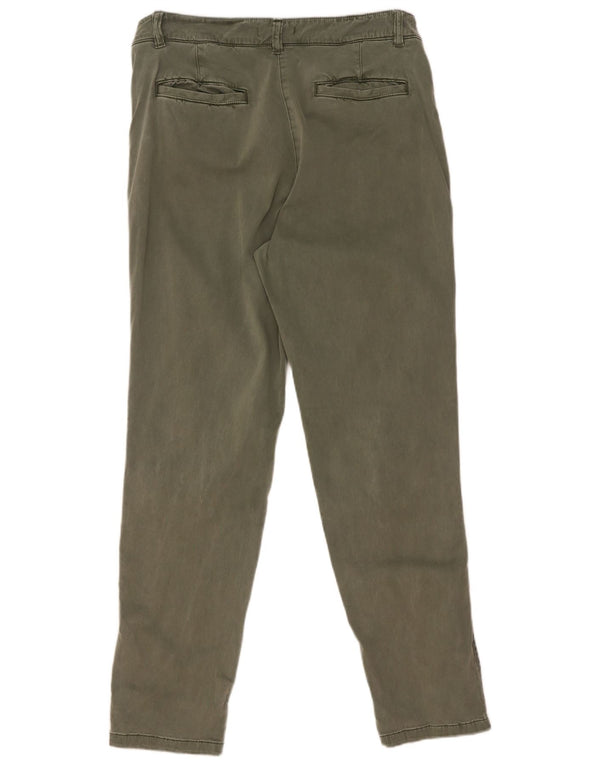 Damskie zwężane spodnie Chino White Stuff UK 14 Large W34 L30 Zielona bawełna