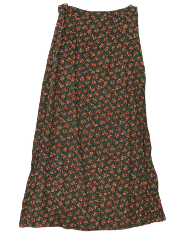 Vintage damska spódnica maxi W26 mała zielona w kwiaty