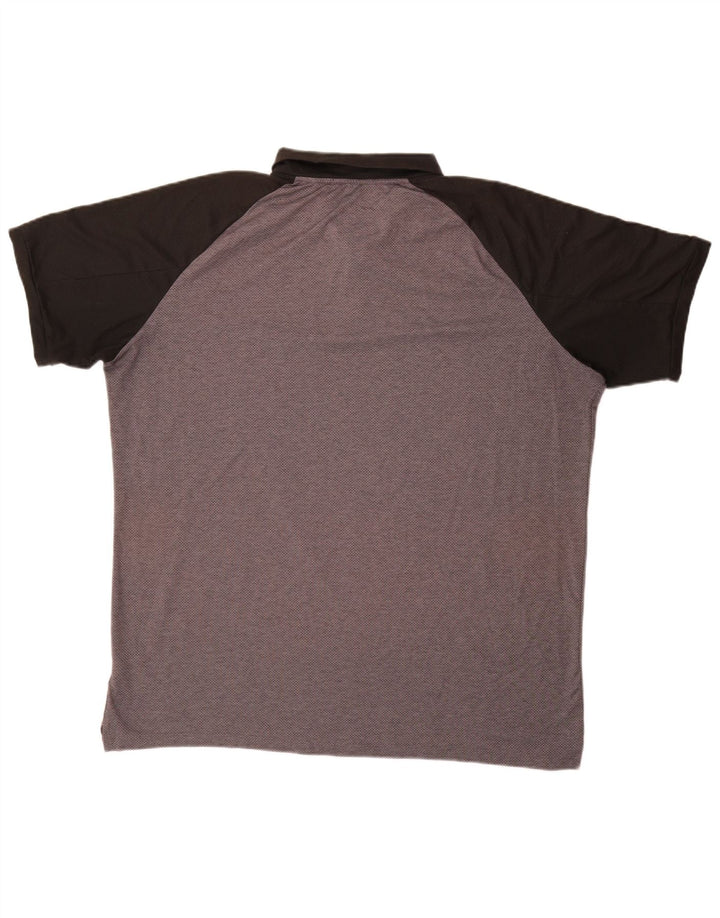 Męska koszulka polo NIKE Dri Fit XL, szary poliester z blokami kolorów