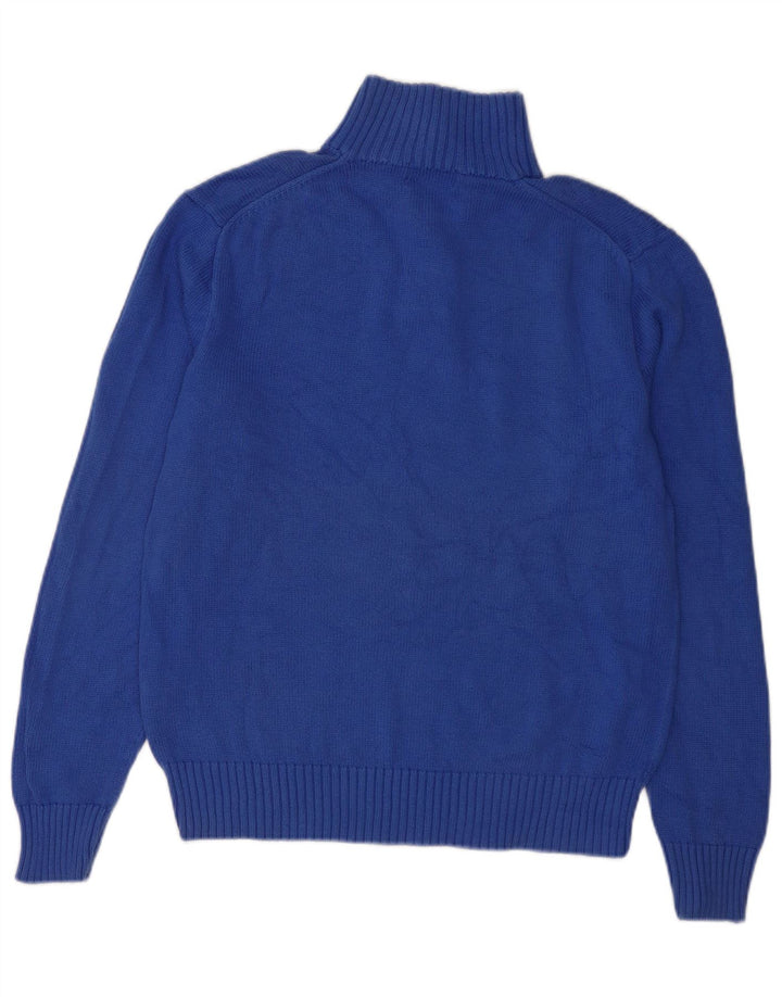 POLO RALPH LAUREN Męski sweter zapinany na guziki, średnioniebieski, bawełniany