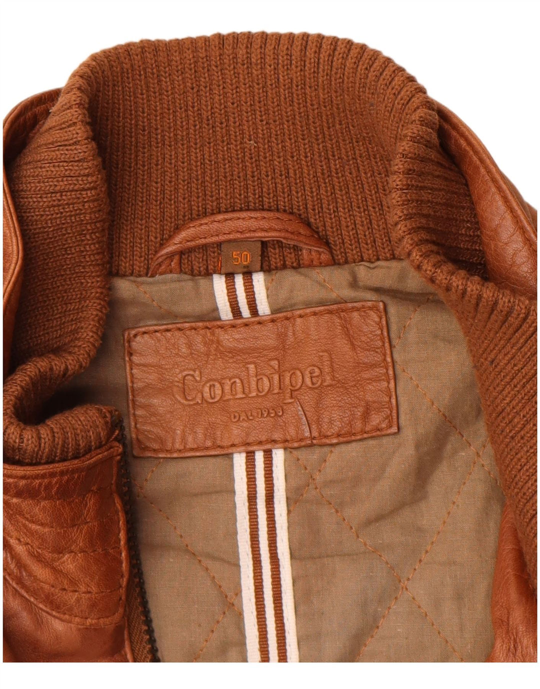 Conbipel Męska kurtka skórzana IT 50 duża brązowa skóra