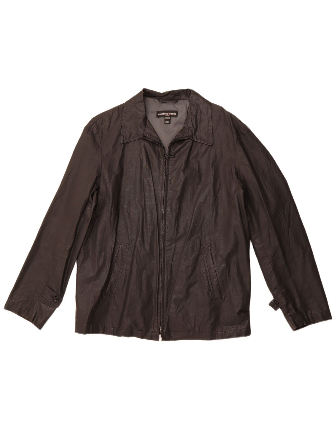 MARLBORO CLASSICS Męska kurtka bomberka EU 48 Średnia czarna lniana