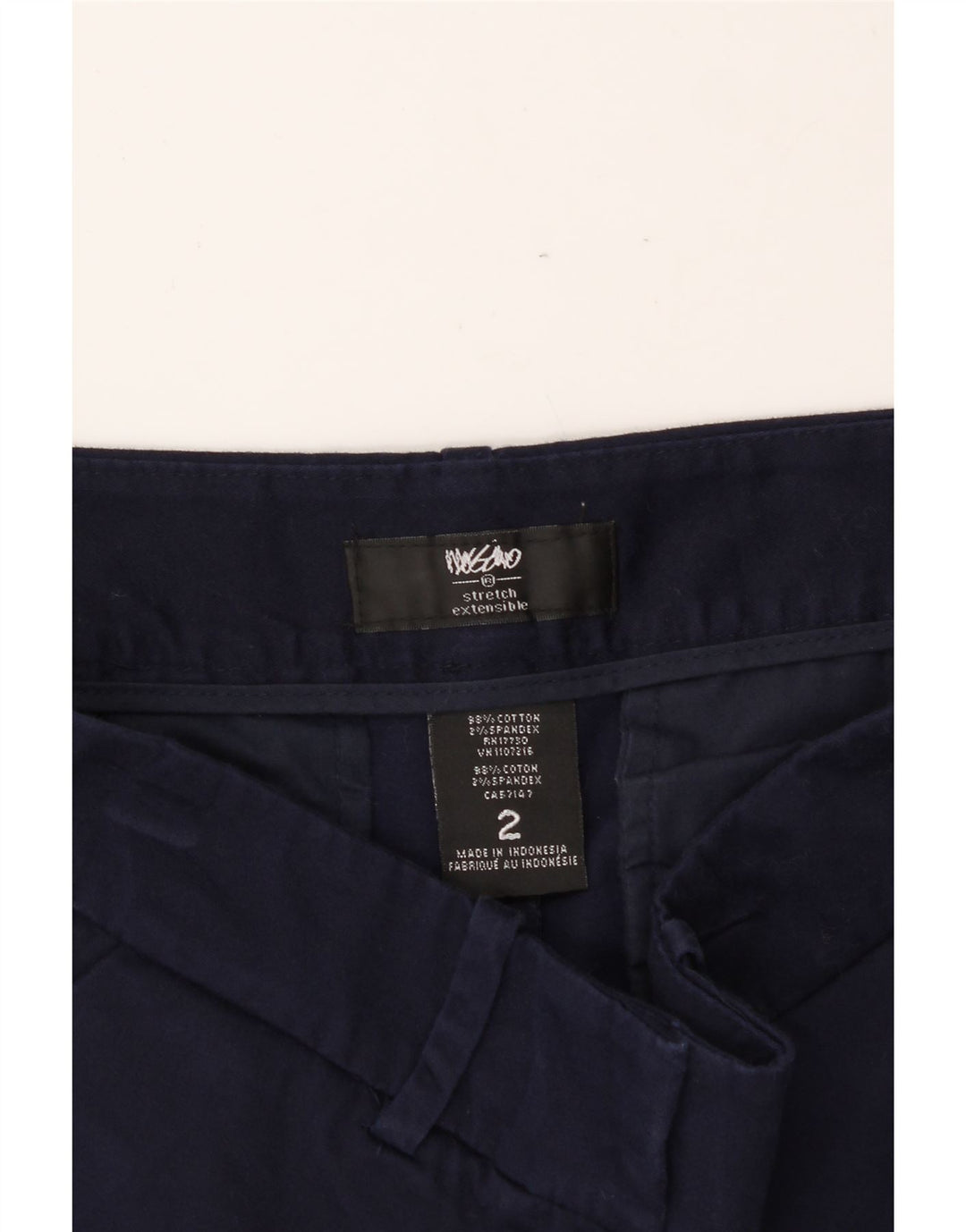 MOSSIMO Womens Stretch Chino Shorts US 2 XS W30  Navy Blue Cotton Vintage Mossimo and Second-Hand Mossimo from Messina Hembry 