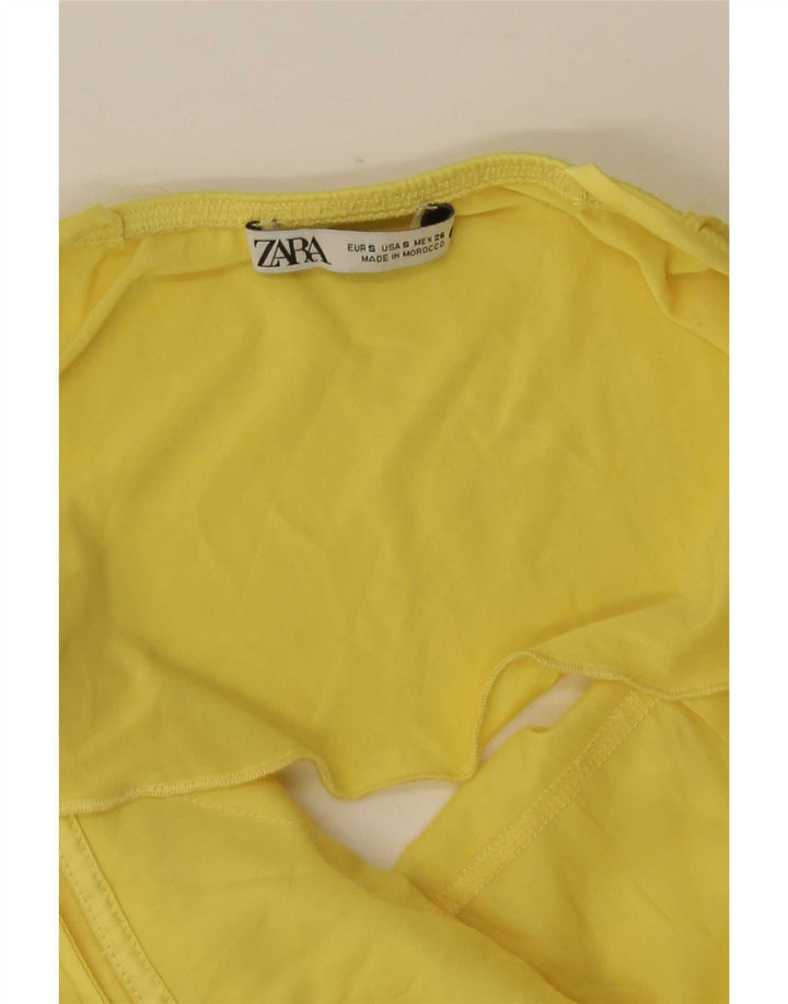 Warstwowy top damski bez rękawów Zara UK 8, mały, żółty