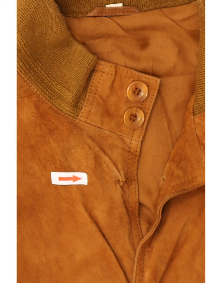 Męska zamszowa kurtka bomber w stylu vintage IT 48 Medium Beige Leather