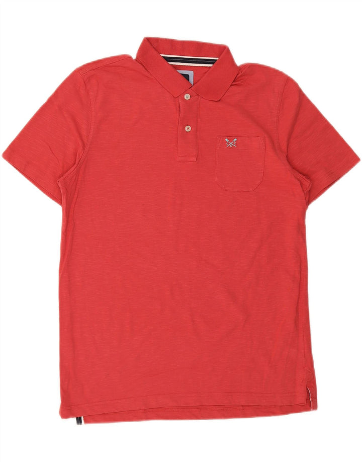 Crew Clothing Męska koszulka polo Średnio czerwona bawełniana