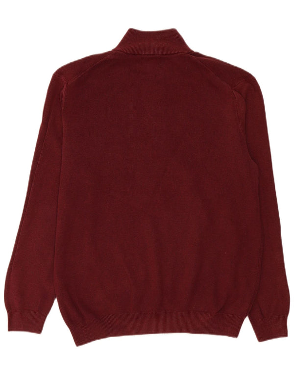 Męski sweter z zamkiem Superdry, duży, bordowy, bawełniany