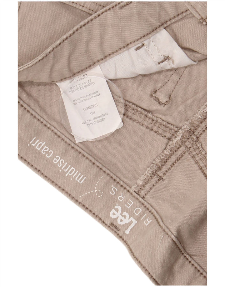 Spodnie damskie LEE Riders Capri ze średnim stanem US 12 Large W32 L20 beżowe