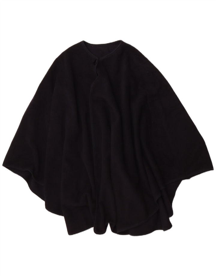 Vintage damski płaszcz poncho w jednym rozmiarze, granatowy