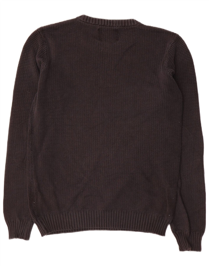 Męski sweter z okrągłym dekoltem Jack & Jones, mały, czarny, bawełniany