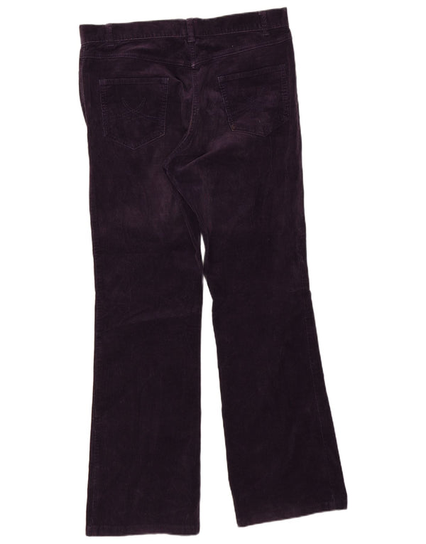 Marks & Spencer Damskie sztruksowe spodnie z wysokim stanem UK 14 Large W34 L29 Pur