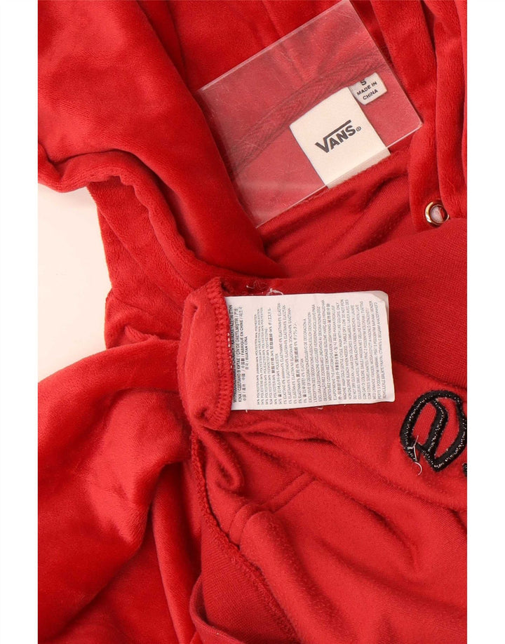 Damski sweter z kapturem Vans, welurowy, oversize, UK 10, mały, czerwony, poliester