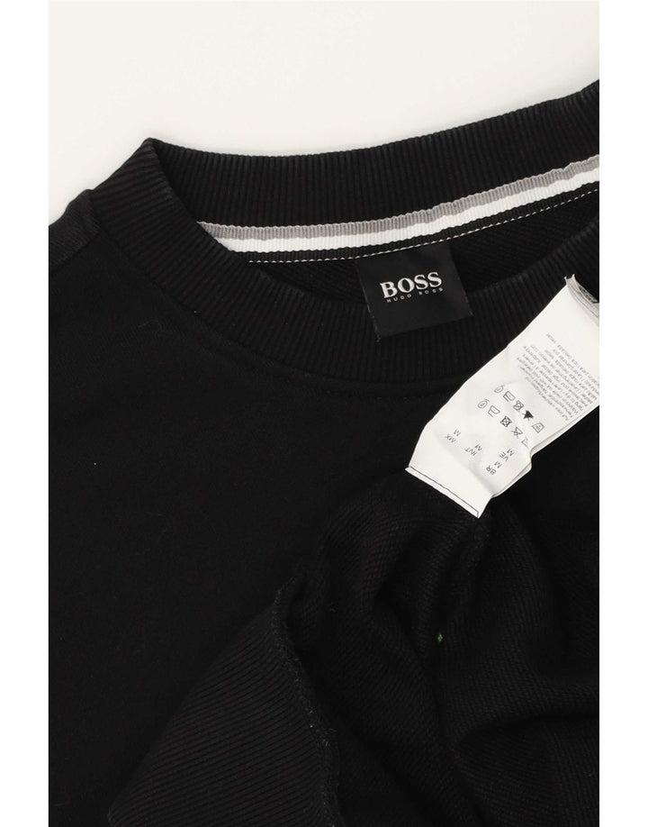 Męska bluza z grafiką Hugo Boss, średnia czarna bawełna