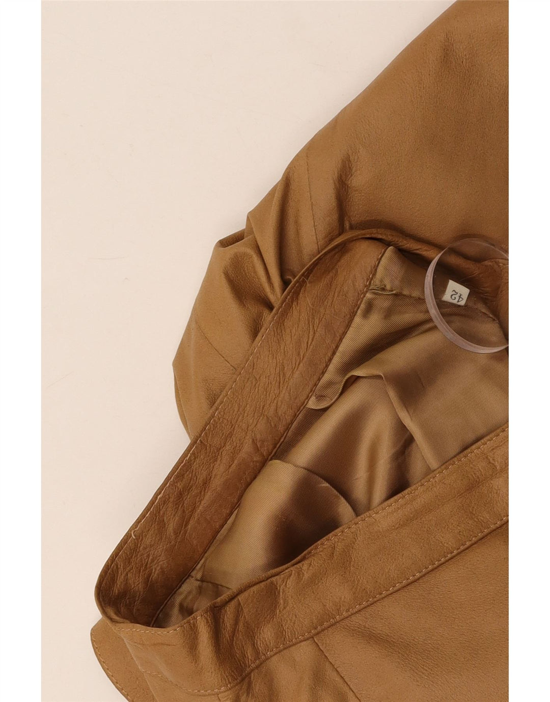 Damska skórzana spódnica z wysokim stanem VINTAGE IT 42 Medium W26 Brązowa