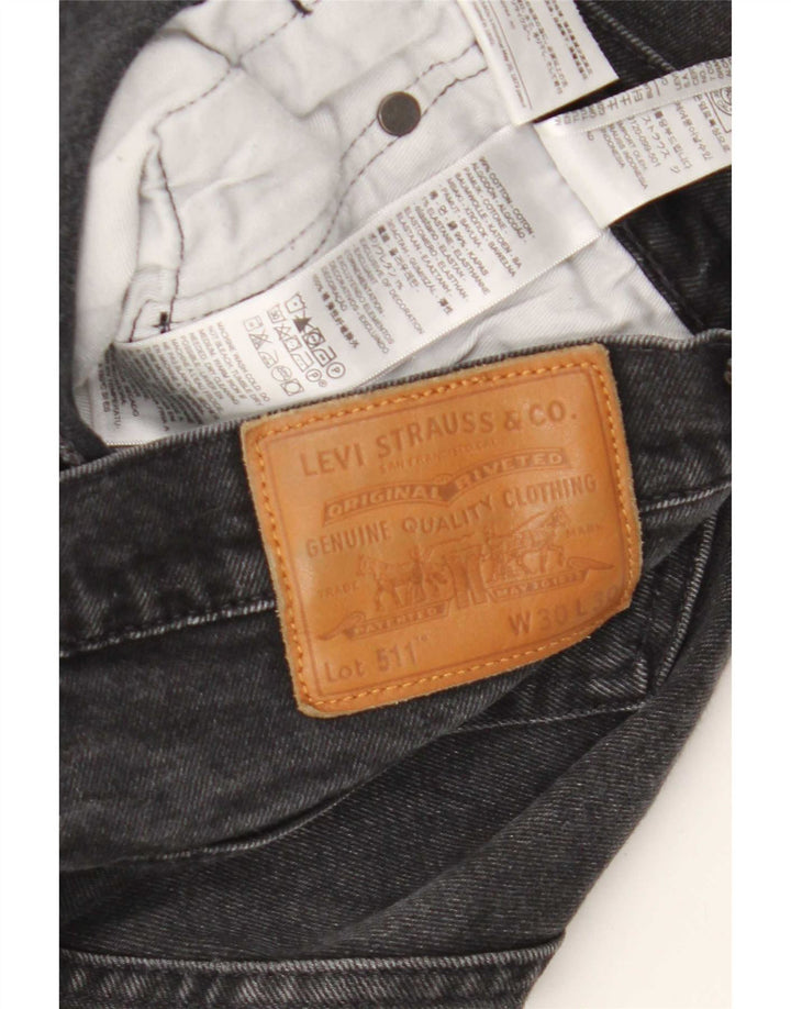 Męskie jeansy slim fit Levi's W30 L30 Czarna bawełna