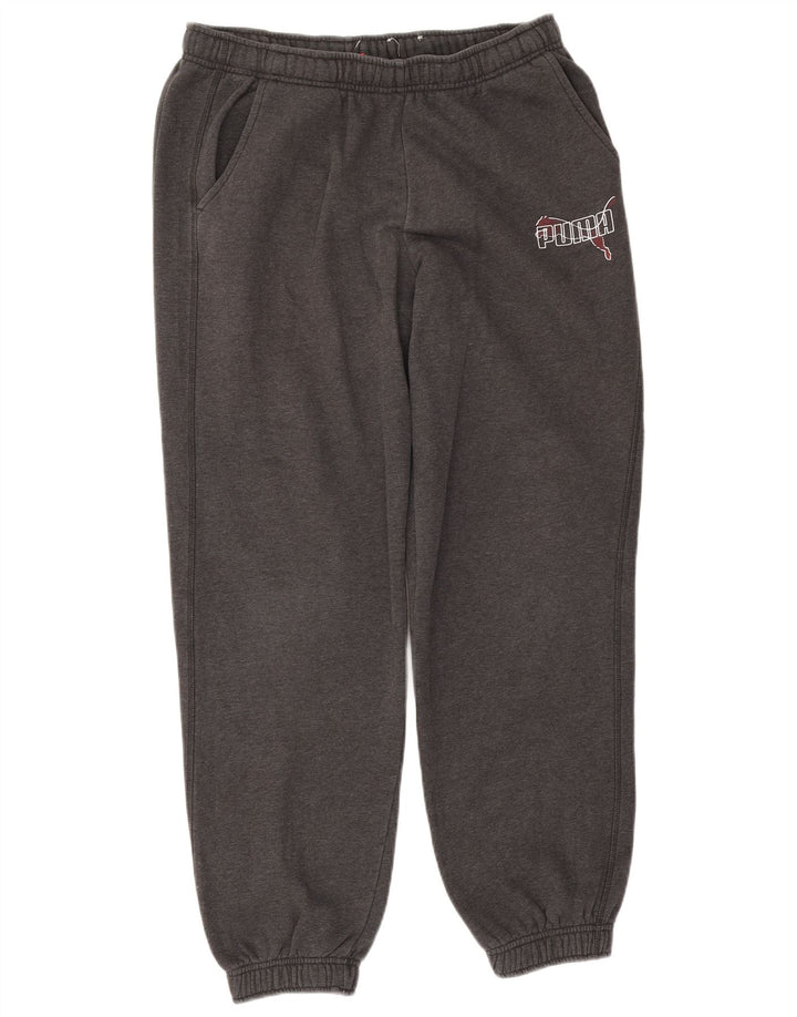 Męskie spodnie dresowe PUMA z grafiką, duże, szare, bawełniane