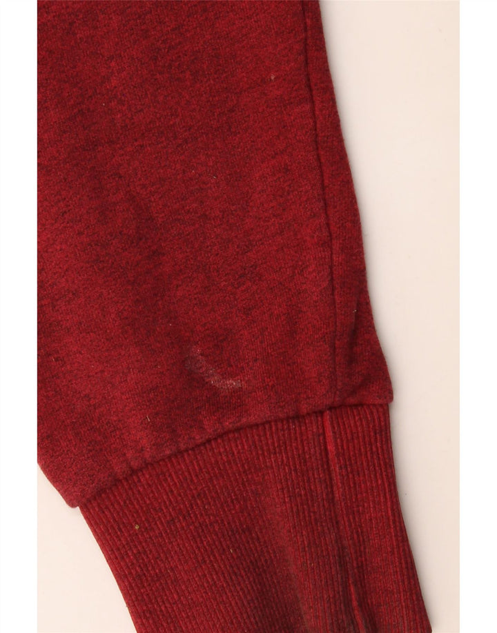 SUPERDRY Męski sweter z kapturem XL, bordowy, z nakrapianej bawełny