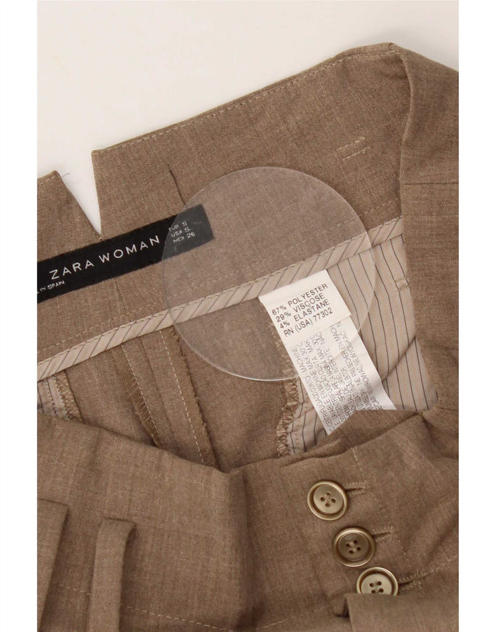 Zara Damskie spodnie typu casual, małe, W26 L29, brązowe, poliestrowe