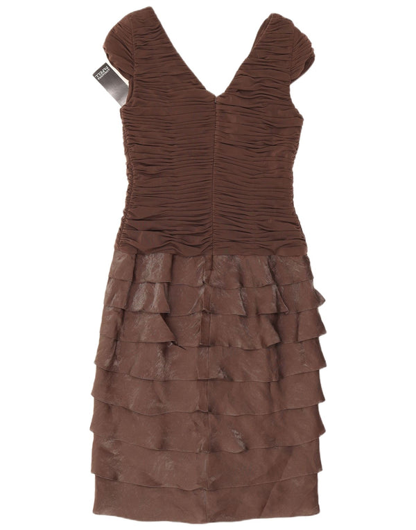 Adrianna Papell Womens Bodycon Dress UK 6 XS Brown Rayon