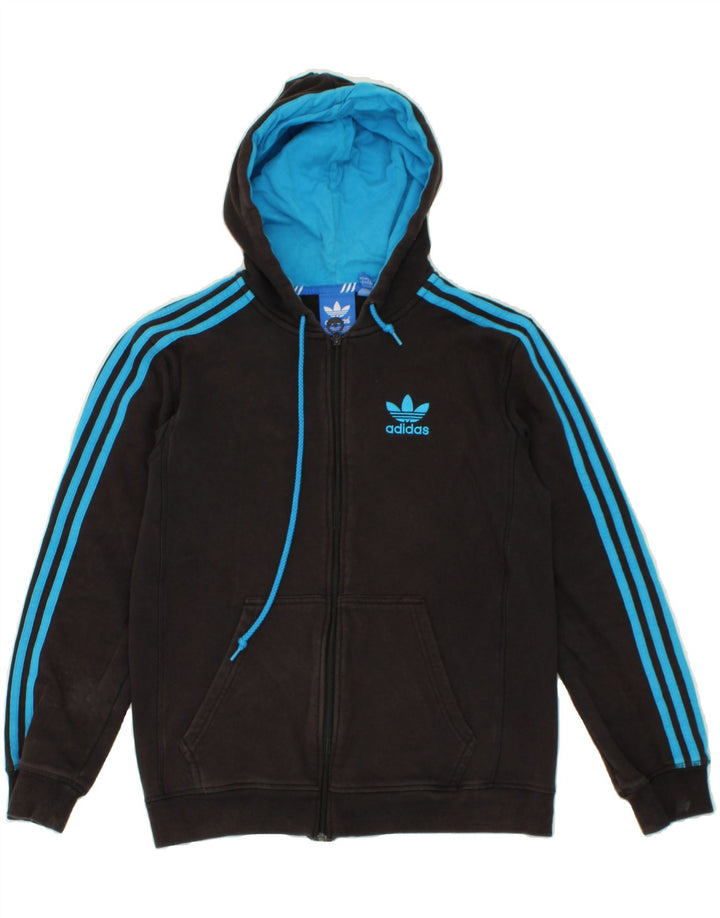Męski sweter z kapturem i zamkiem ADIDAS, średniej wielkości, czarny, bawełniany