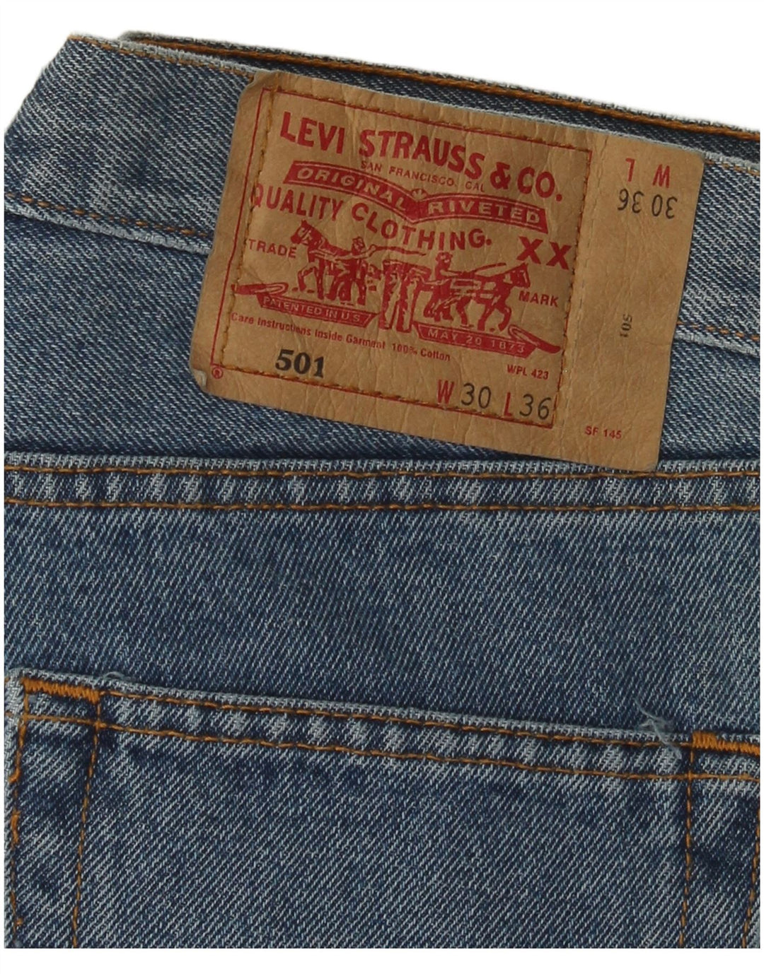 Męskie jeansy LEVI'S 501 Straight W30 L28 Niebieskie