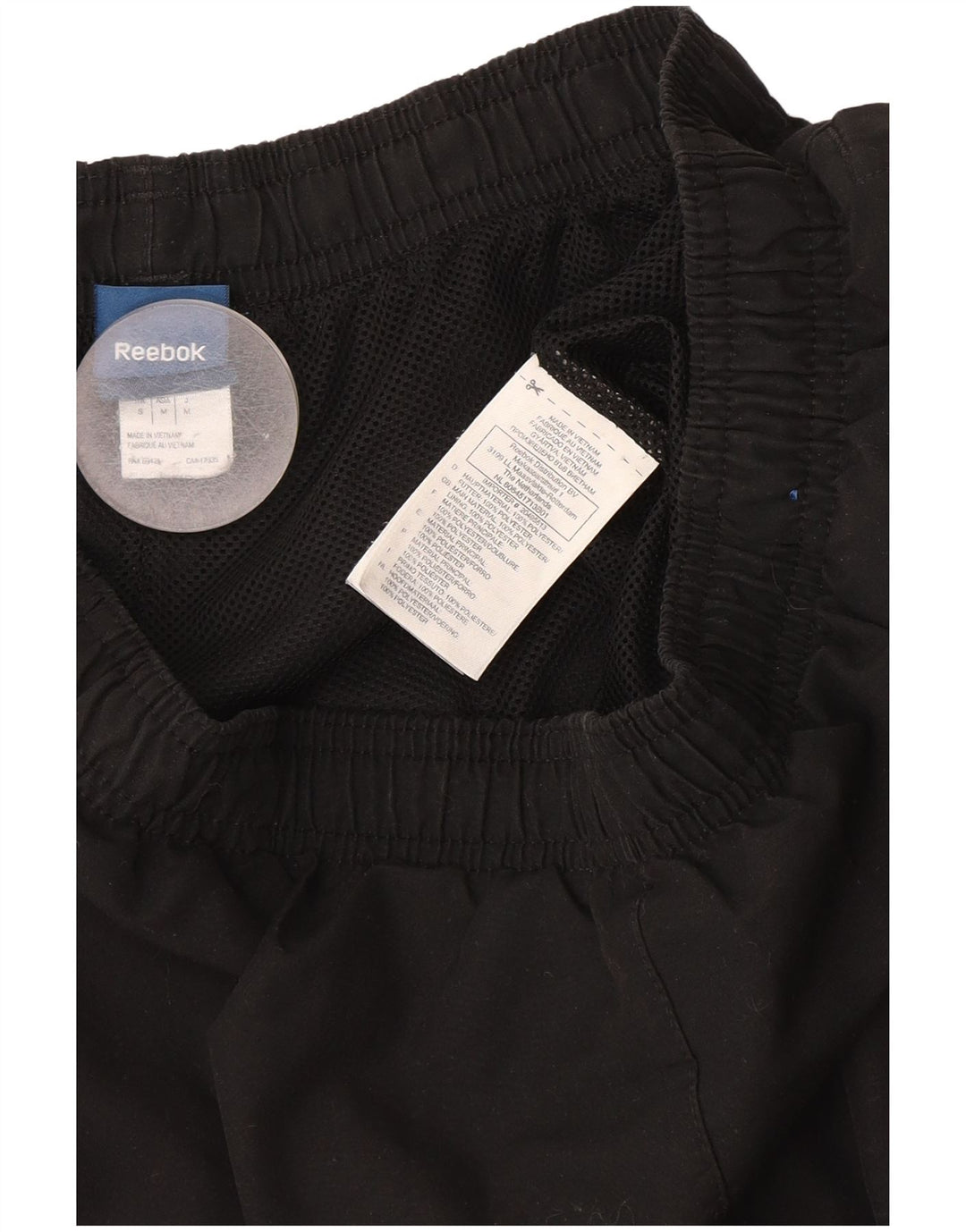 Męskie spodnie dresowe Reebok Joggers, małe, czarne, poliestrowe