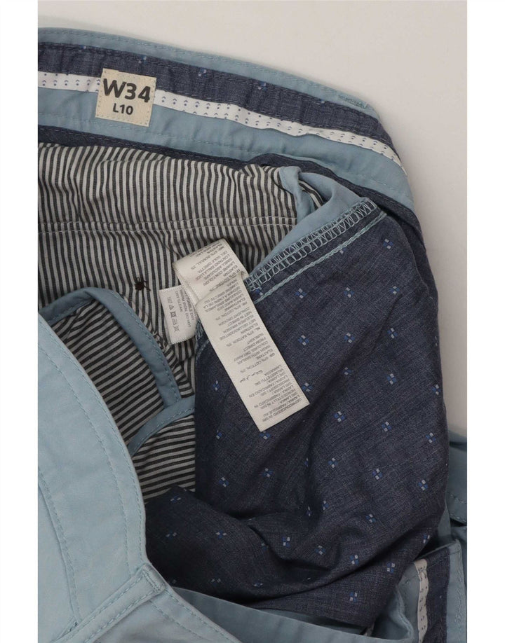 Męskie spodenki Chino Fat Face W34, duże, niebieskie, bawełniane w cętki