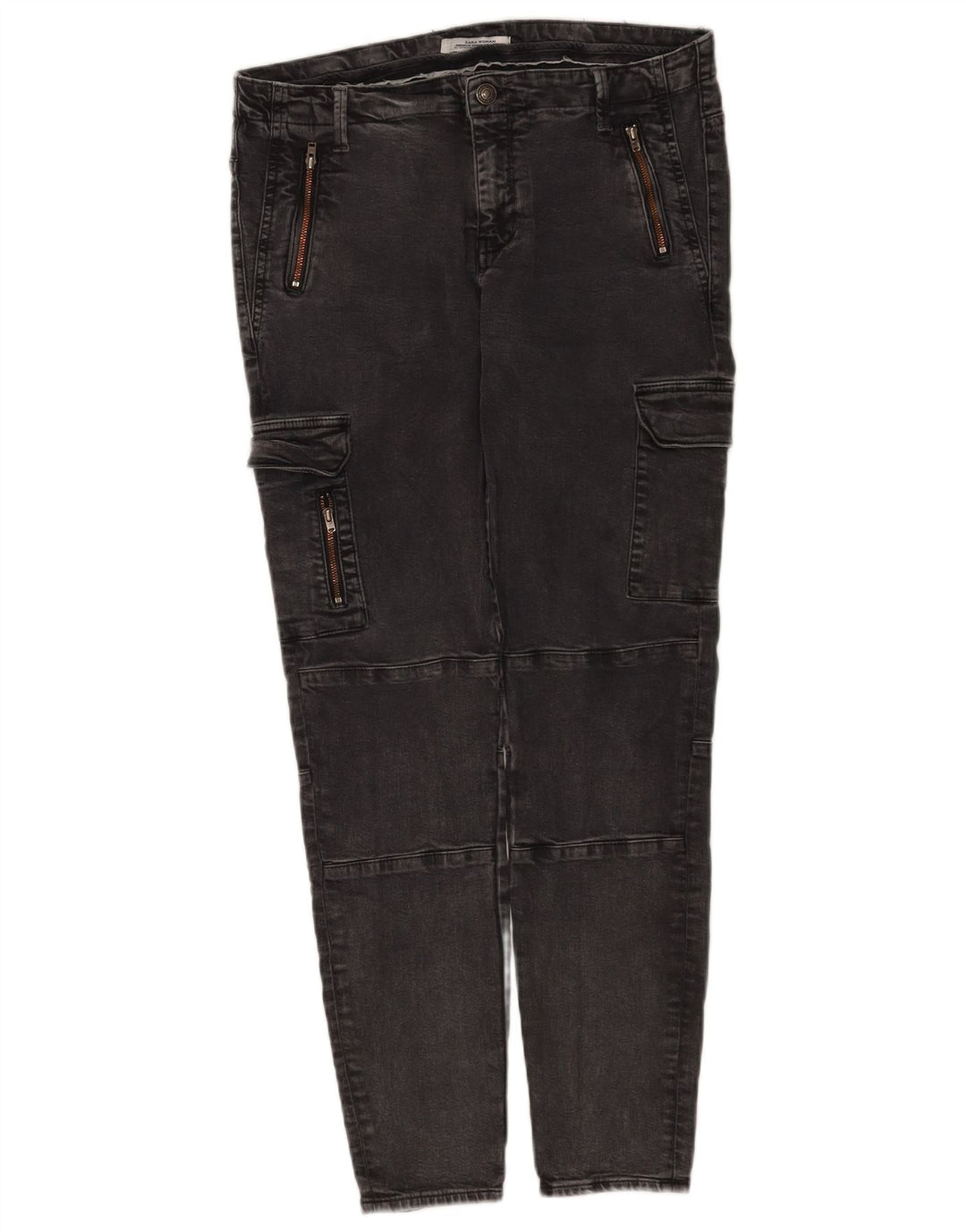 Jeansy damskie Zara Cargo Slim EU 42 Large W32 L28 Szare