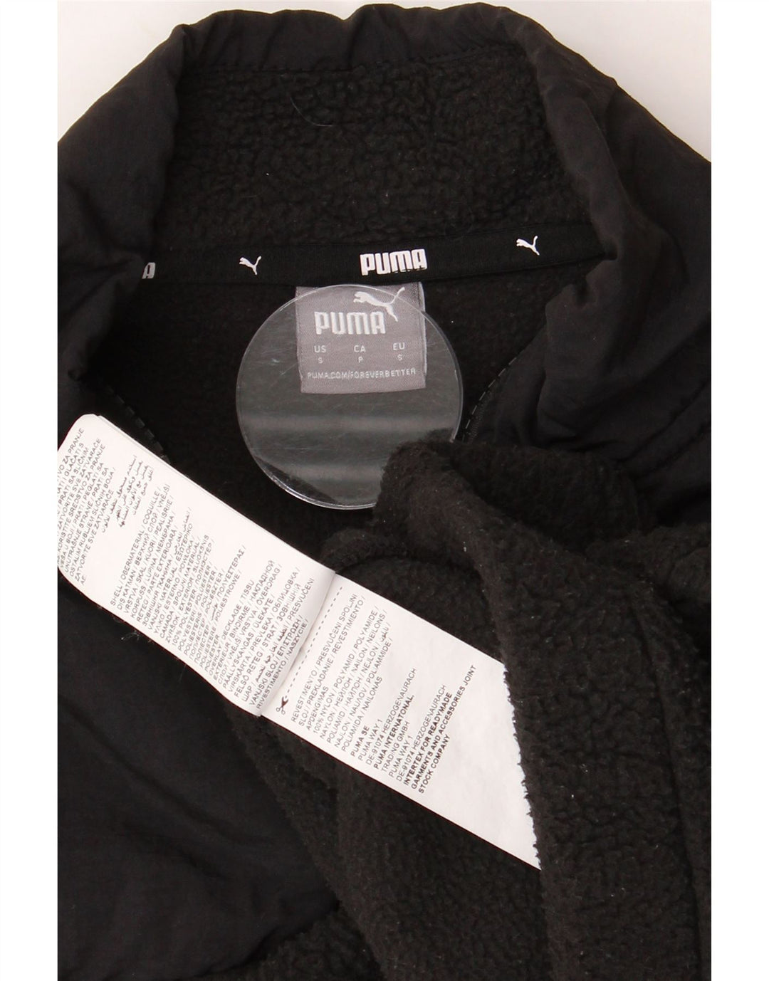 Damska bluza polarowa PUMA Crop Oversize z zamkiem błyskawicznym UK 10 Small Black