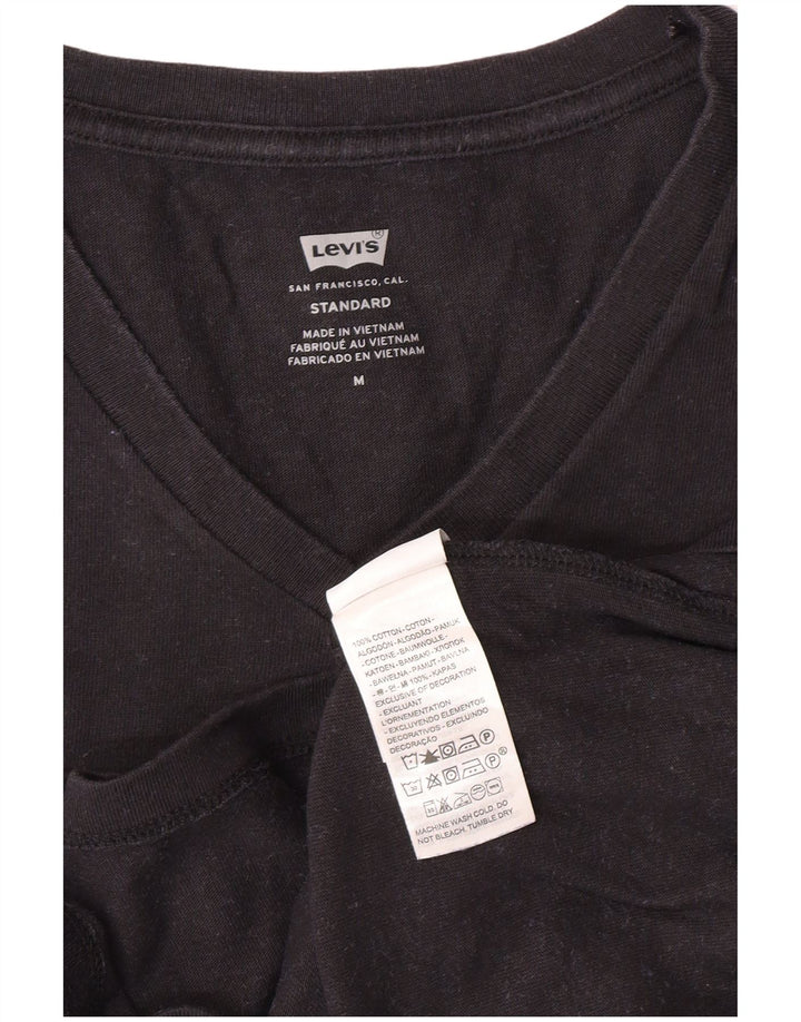 LEVI'S Męski standardowy T-shirt Top, średni czarny, bawełniany