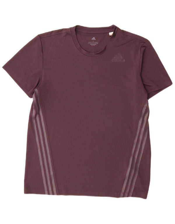 Adidas Męski T-shirt Top Duży Fioletowy Poliester