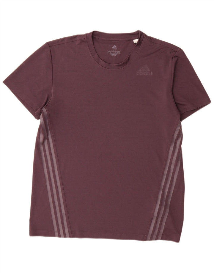 Adidas Męski T-shirt Top Duży Fioletowy Poliester