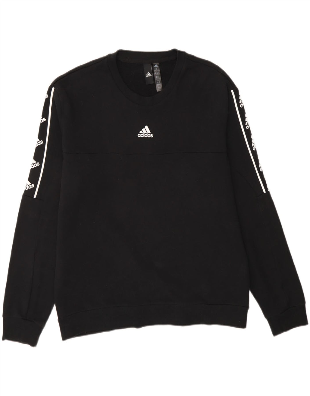 ADIDAS Mens Graphic Sweatshirt Jumper Medium Black Cotton Vintage Adidas and Second-Hand Adidas from Messina Hembry 