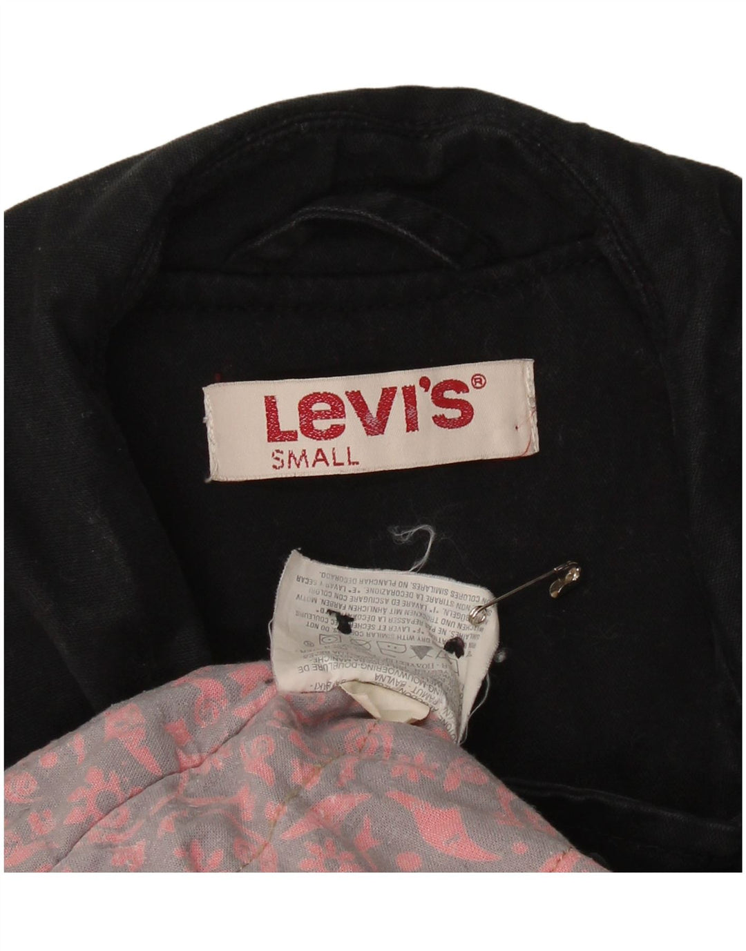 LEVI'S Damski płaszcz groszkowy UK 10, mały, czarny, bawełniany