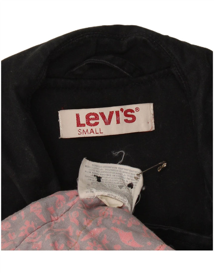 LEVI'S Damski płaszcz groszkowy UK 10, mały, czarny, bawełniany