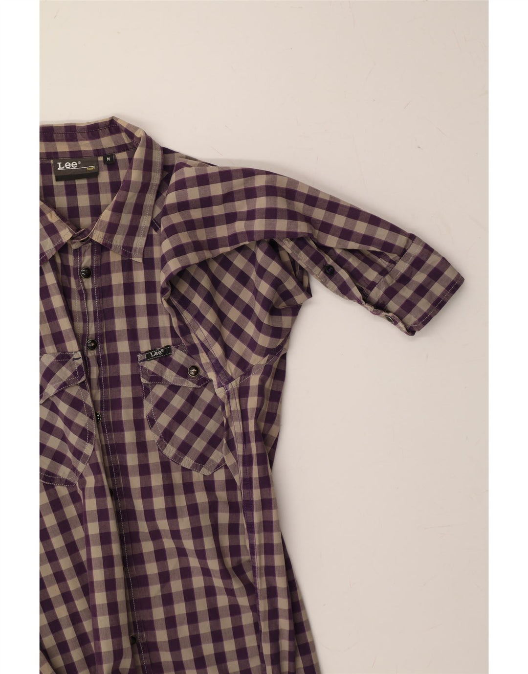 LEE Mens Shirt Medium Purple Gingham Cotton Vintage Lee and Second-Hand Lee from Messina Hembry 